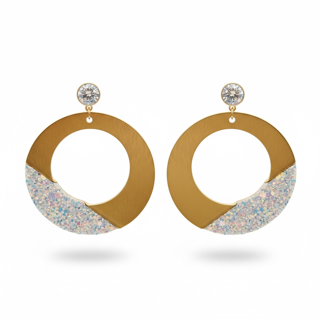 Main Event Glitter Disc Statement Earrings