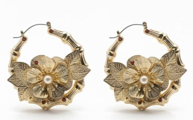 Power To Petal Bambo Hoop Earrings