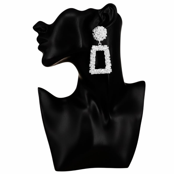 Living Single Textured Metal Earrings