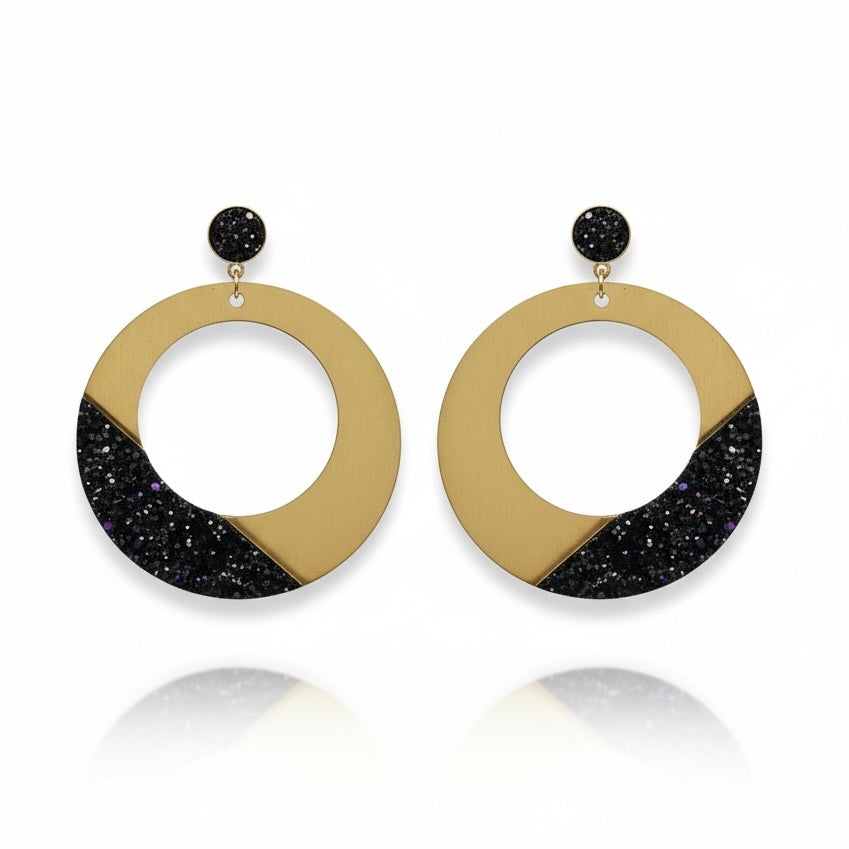 Main Event Glitter Disc Statement Earrings