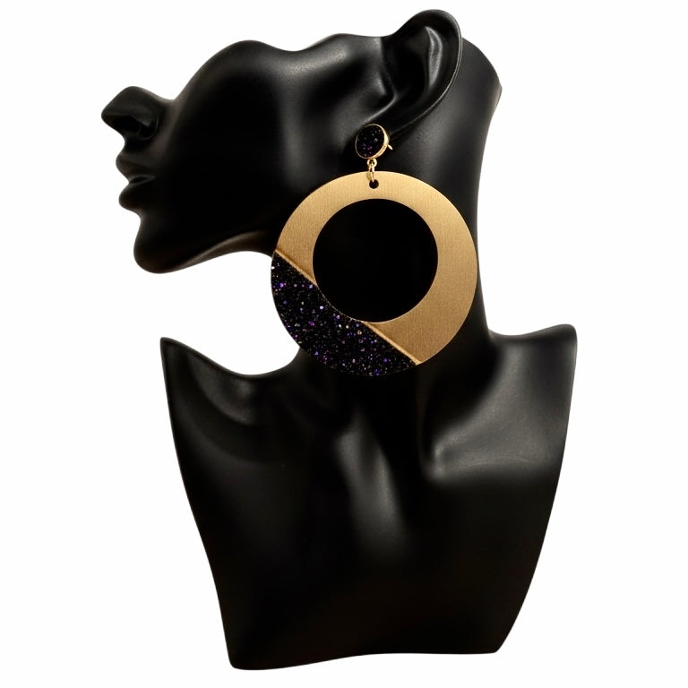Main Event Glitter Disc Statement Earrings