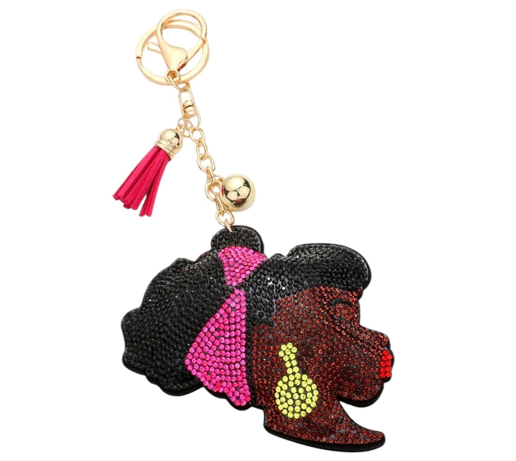 Brown Suga Babe Bag Charm Key Chain