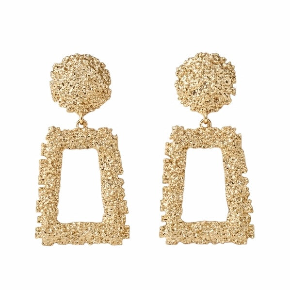 Living Single Textured Metal Earrings