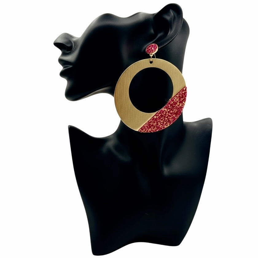 Main Event Glitter Disc Statement Earrings