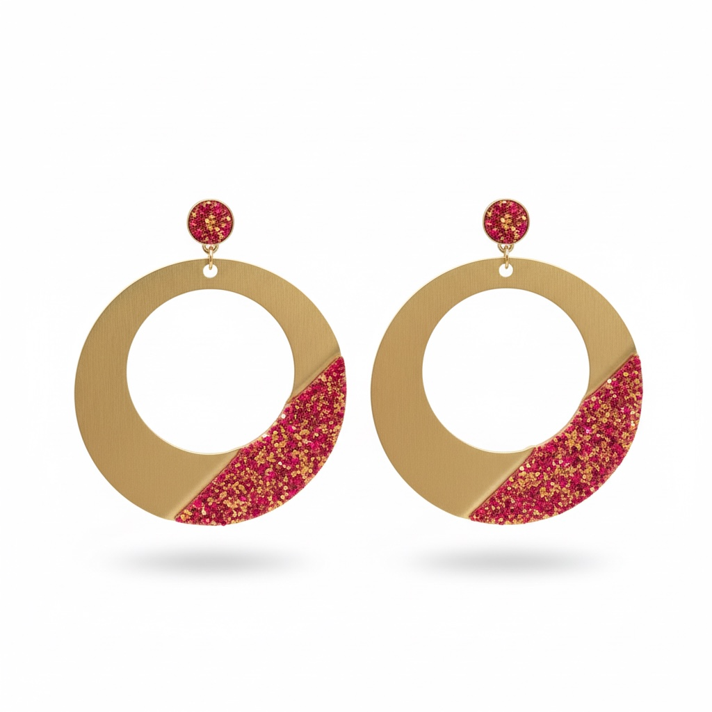Main Event Glitter Disc Statement Earrings